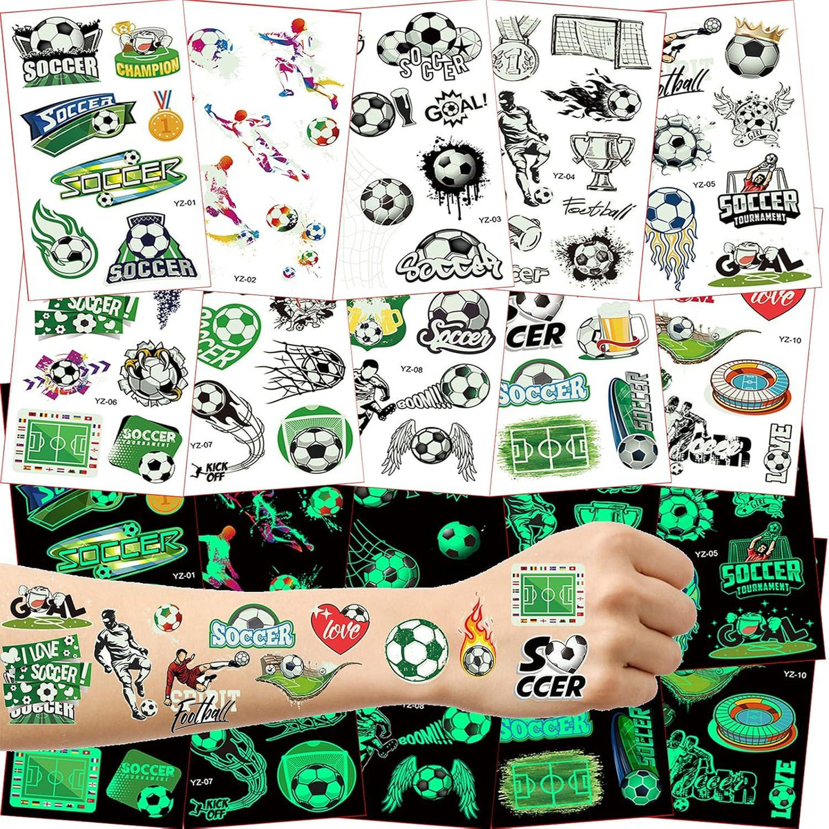 Fußball Tattoo Kinder Leuchten Dunkeln Mitgebsel Weihnachtsgeschenke