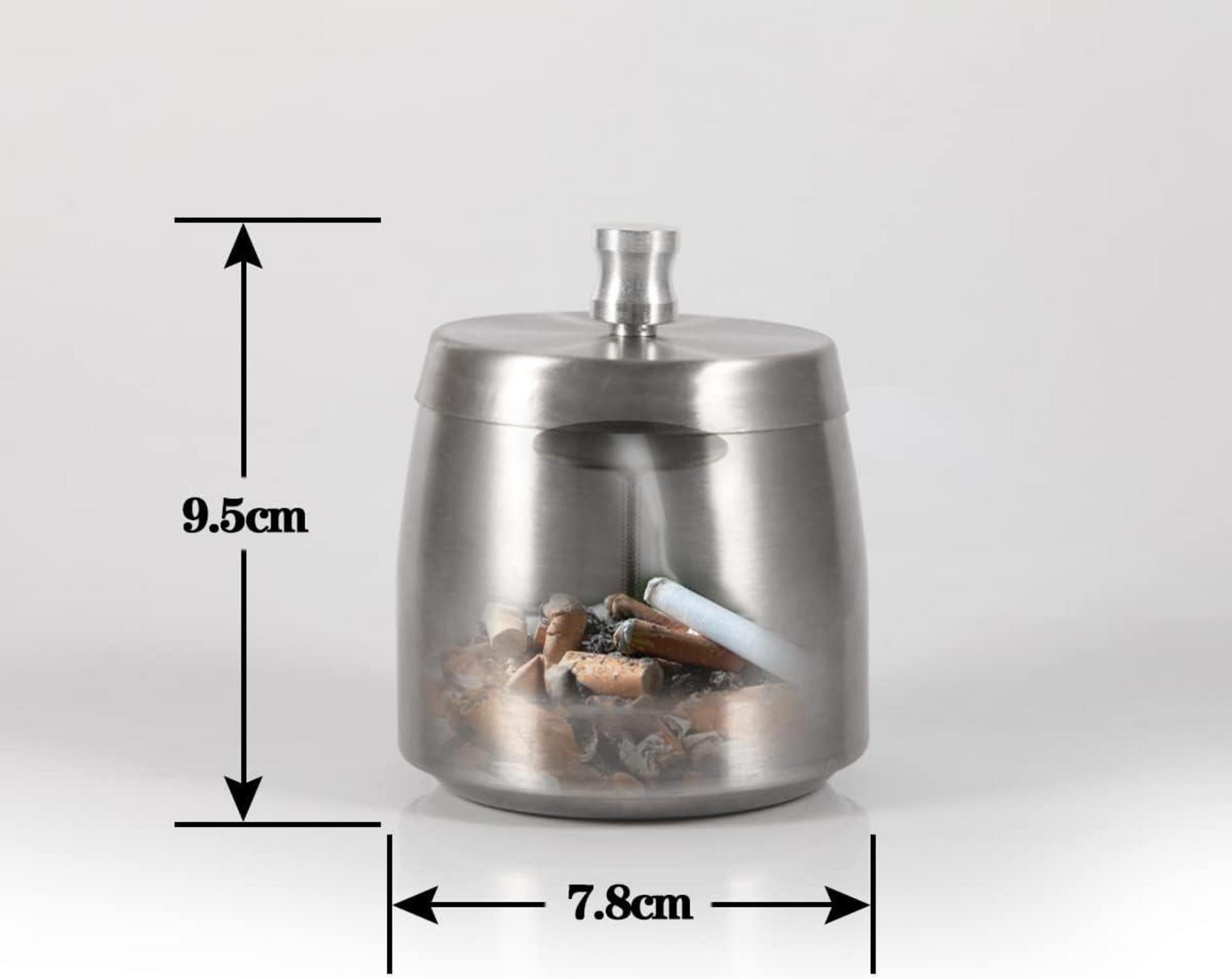 Aschenbecher mit Deckel für draußen Edelstahl geruchsdicht