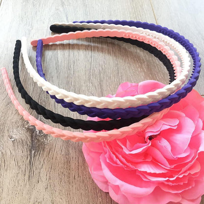 12 Stück Dünne Haarbänder Kunststoff Stirnband mit Zähnen 6mm