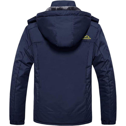 Herren Winterjacke Wasserdicht Warm Gefüttert Skijacke Dunkelblau