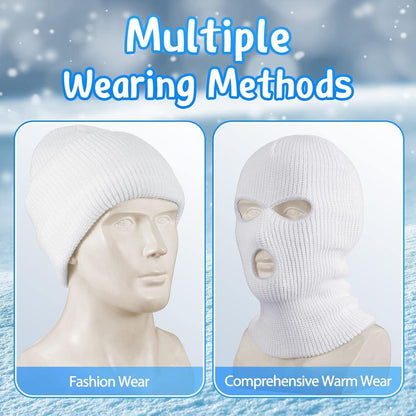 Gestrickte Sturmhaube mit 3 Löchern – Wintergesichtsmaske
