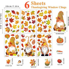 Thanksgiving Herbstdeko Fenster Aufkleber Selbstklebend 6er