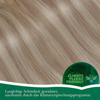 Echthaar Zopfverlängerung Blond Highlights 35cm