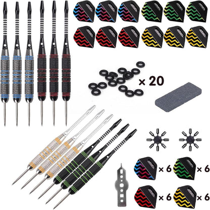 Profi Steel Darts Pfeile Set 12 Stück Metallspitze 24g