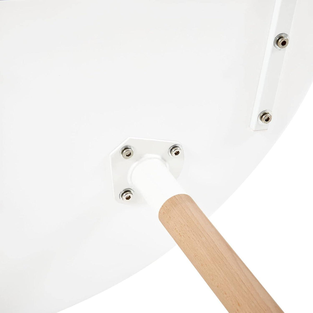 Runder Küchentisch Weiß – MDF mit Buchenbeinen (80x80cm)
