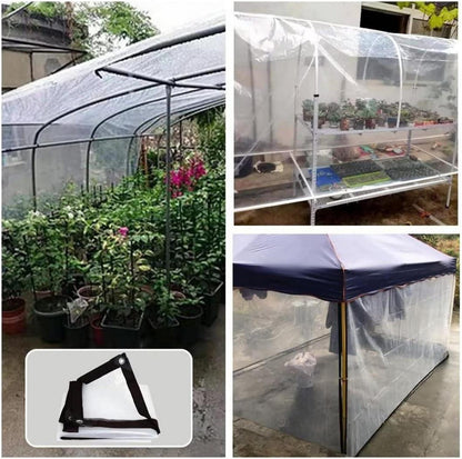 Transparente Plane wasserdicht mit Ösen, Abdeckplane 2x2m