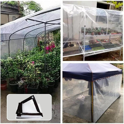 Transparente Abdeckplane mit Ösen, wetterfest, 2x4m