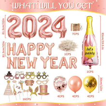 Silvester Deko Set 2024 Rosegold Folienballon Helium Party