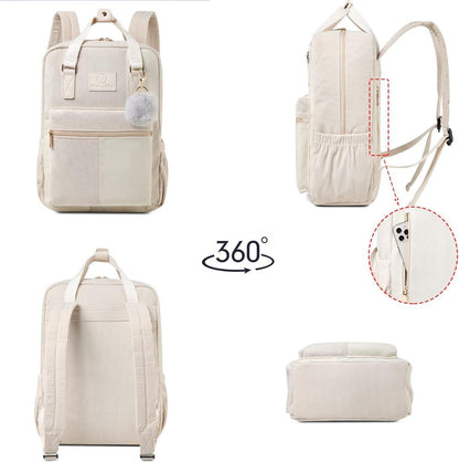 Makukke Cord Rucksack Damen und Herren Casual Daypack Braun