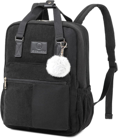 Cord Rucksack Anti-Theft Daypack Tasche Casual Citytasche Schwarz