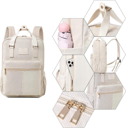 Cord Rucksack Anti-Theft Daypack Tasche Casual Schultasche
