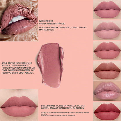 12er Lippenstift-Set – Matte & Glänzende Farben