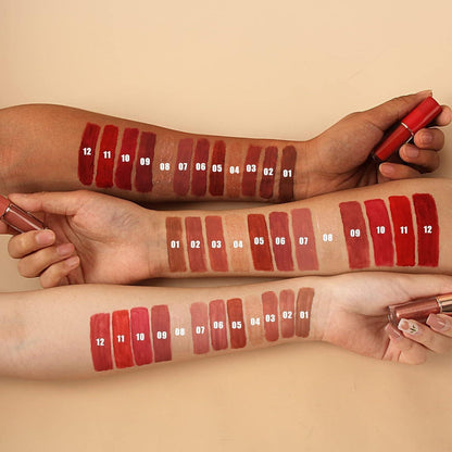 12er Lippenstift-Set – Matte & Glänzende Farben