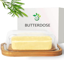 Butterdose aus Glas und Bambus für 250g Butter, Stilvolles