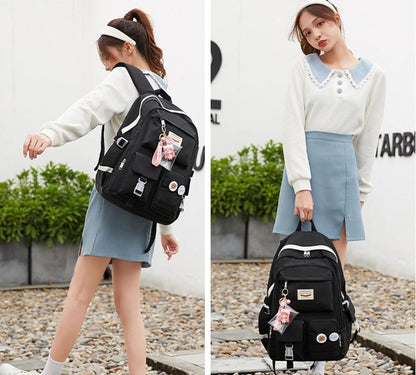 Schulrucksack Damen Anime Bookbag Anti-Theft Rucksäcke 15-Zoll-Laptop