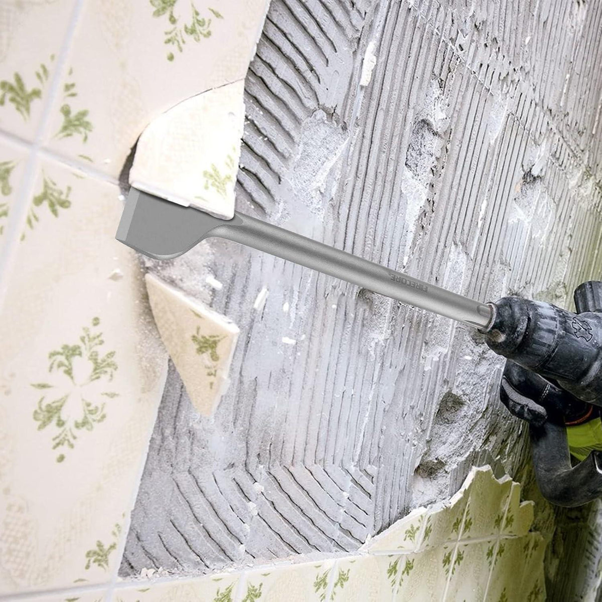 Abgewinkelter Fliesenmeißel SDS Max 30cm – Breiter Meißel für Fliesen & Mörtel