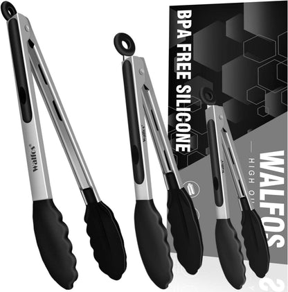 Küchenzange Set Hitzebeständige Silikonspitzen 3er-Set 18cm 23cm