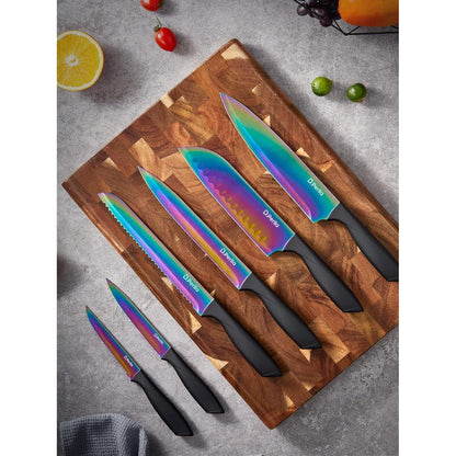Messerblock 16 TLG Messer Set Regenbogen Titanbeschichtung
