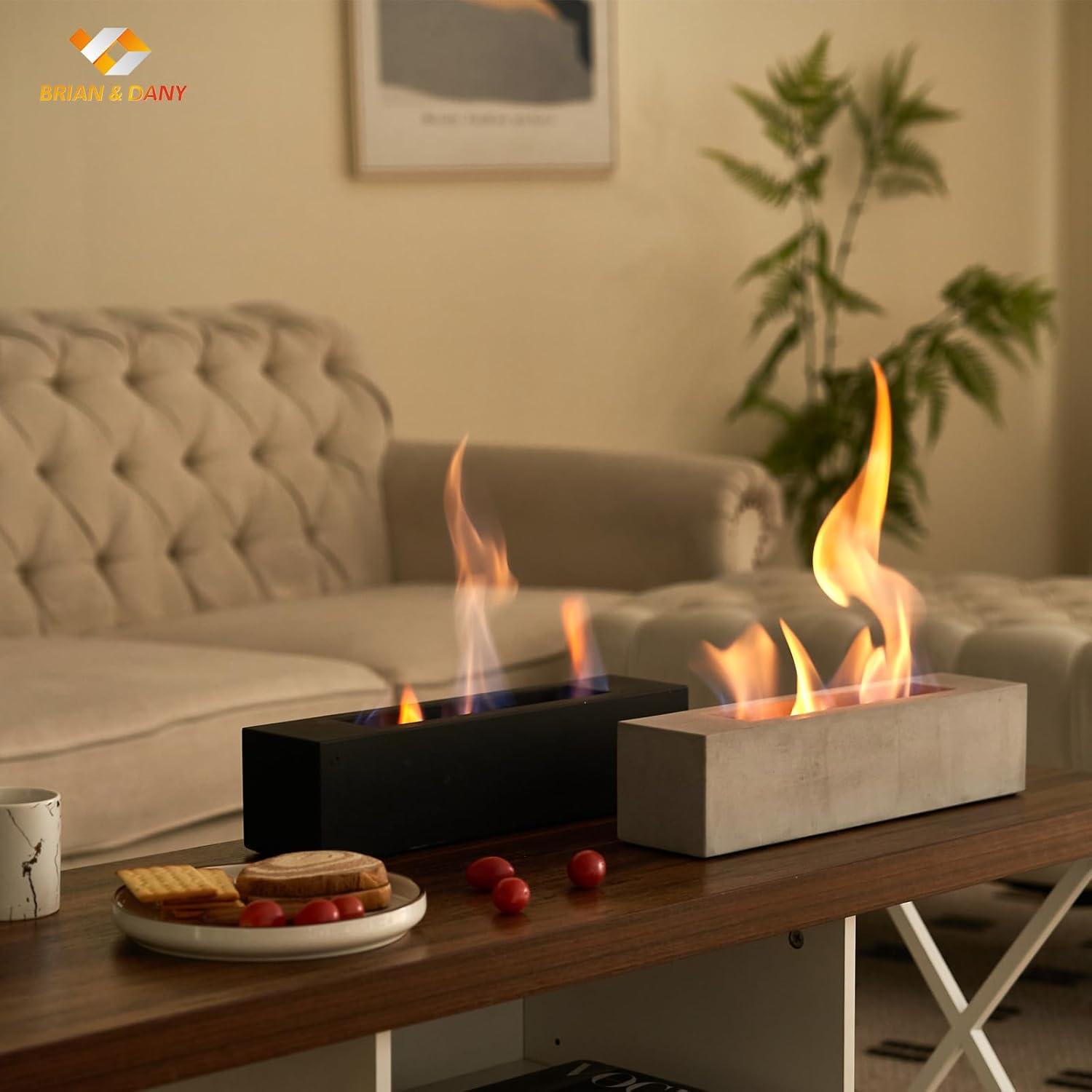 Tischkamin Bio Ethanol Grau Trichter Löschhilfe Indoor Outdoor