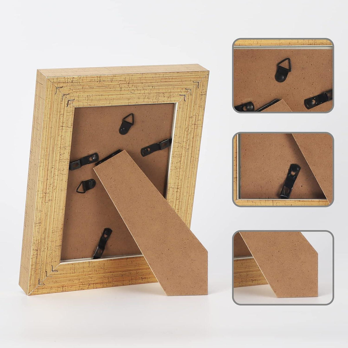 Goldene Vintage Bilderrahmen 10x15 cm 2er Set mit Echtglas