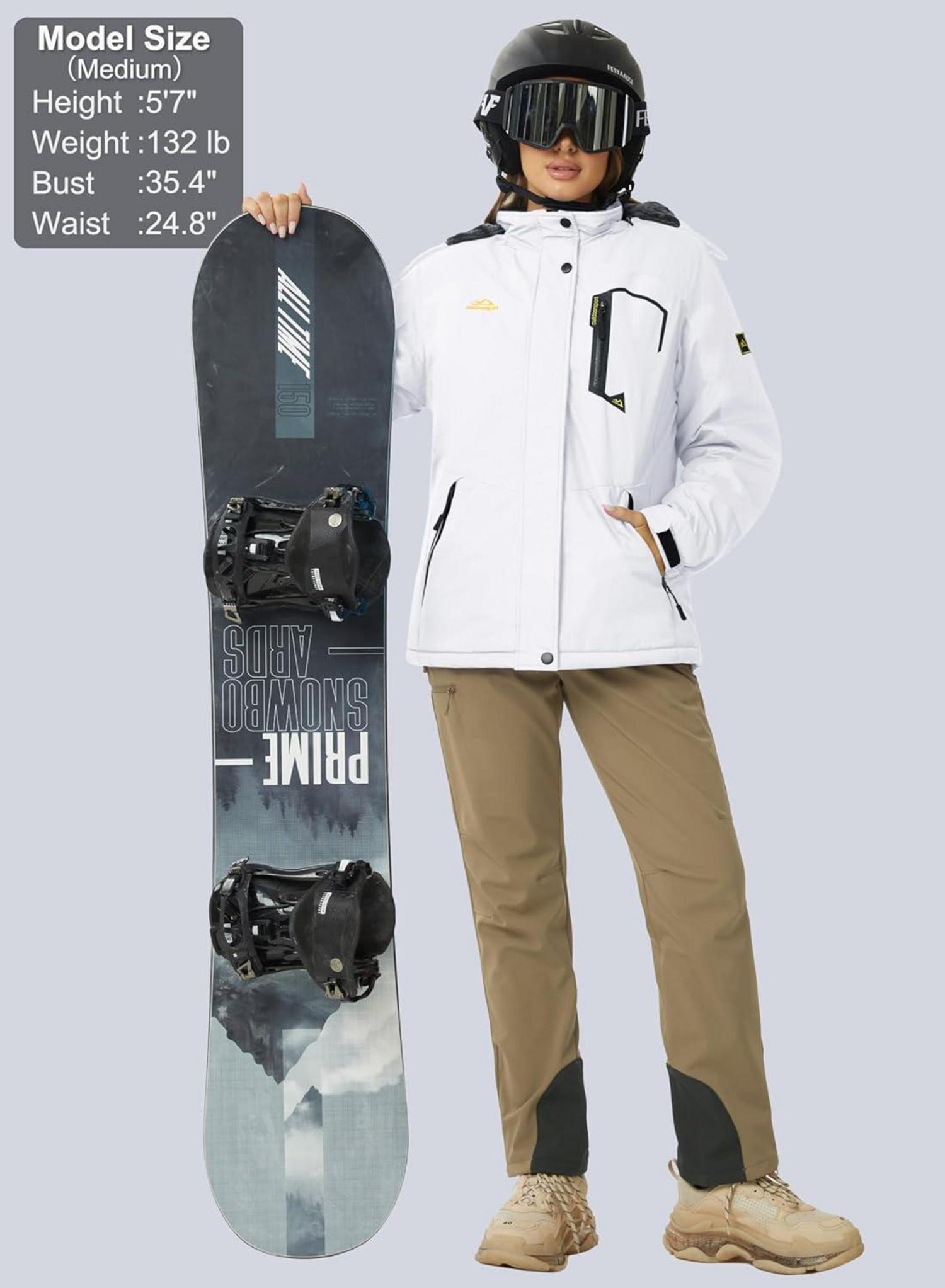 Damen Softshell Winterjacke Ski Outdoor Fleece gefüttert M