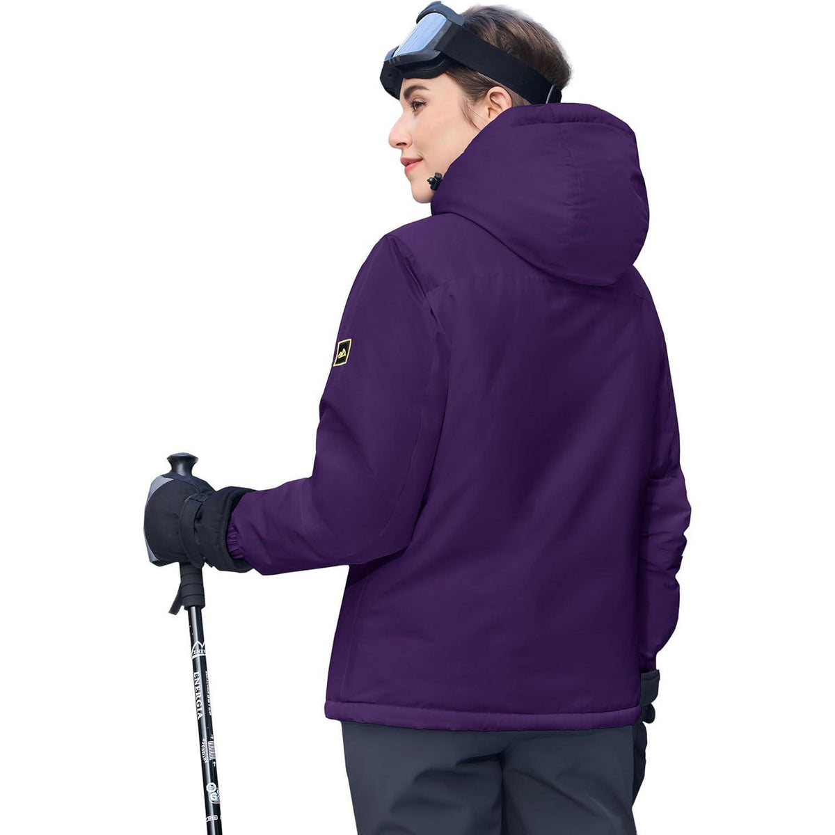 Damen Skijacke Winterjacke Fleece Parka Dunkelviolett XXL