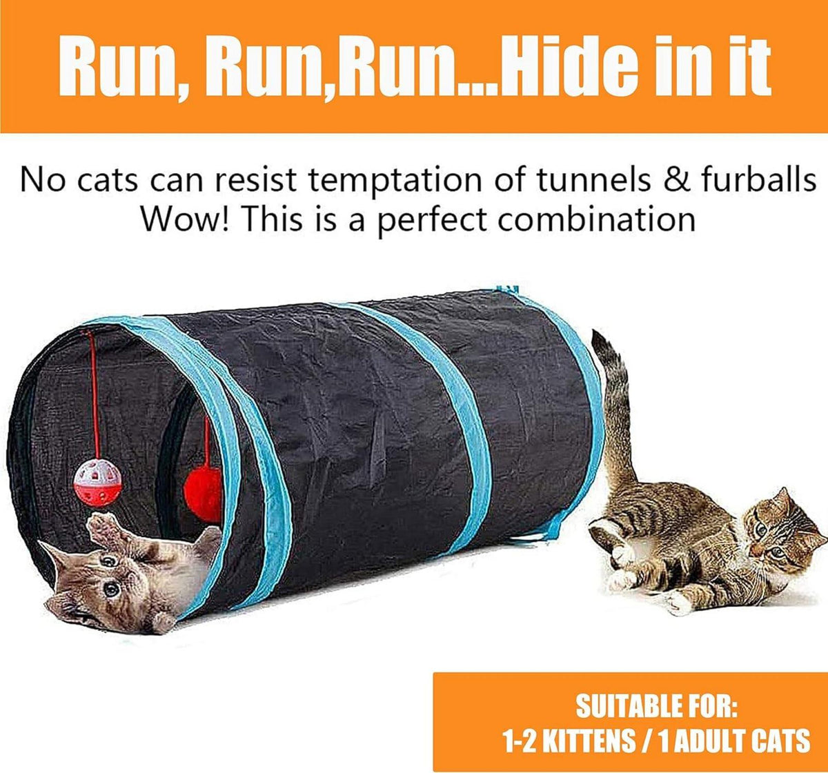 Speedy Panther Katzenspielzeug Set mit Tunnel & interaktivem Spielzeug