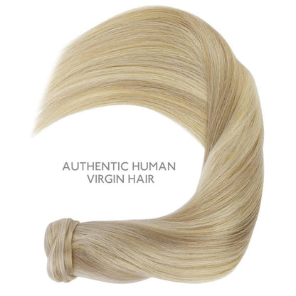 Hellblond Highlights Pferdeschwanz Echthaar Haarverlängerung 45cm