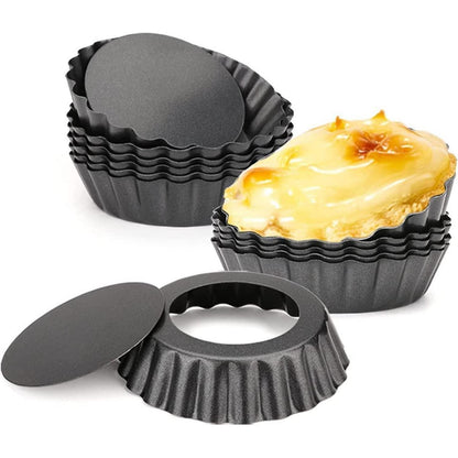 6 Törtchenformen mit Hebeboden – Mini Kuchenblech für Pizza & Quiche
