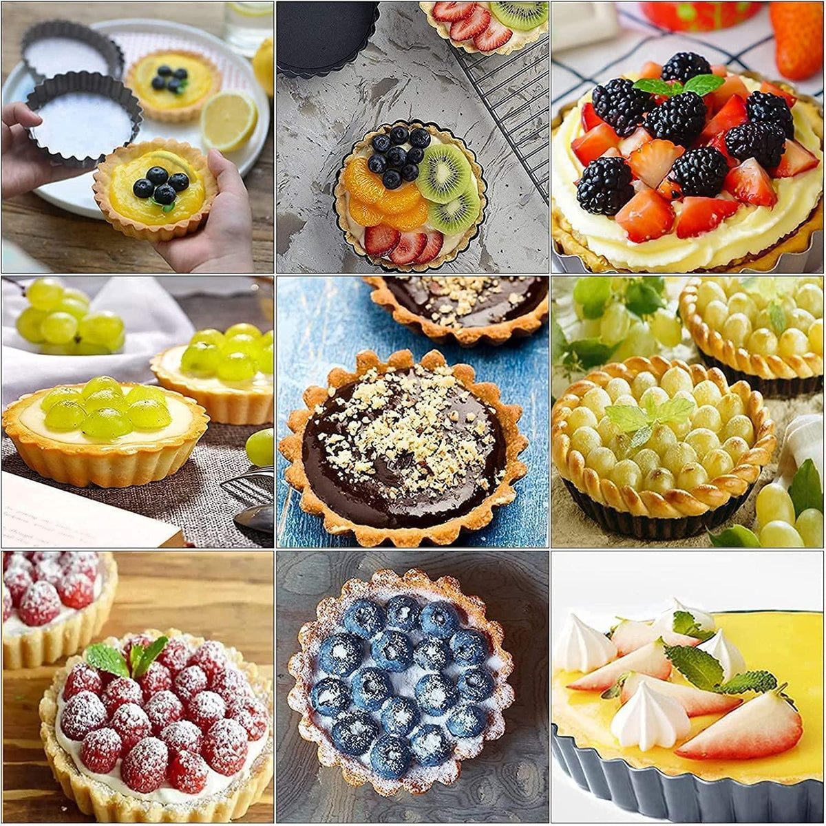 6 Törtchenformen mit Hebeboden – Mini Kuchenblech für Pizza & Quiche