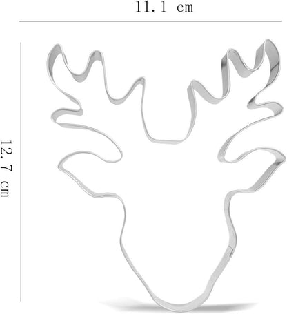 Rentiergesicht Ausstechform 12,7 cm groß Edelstahl für
