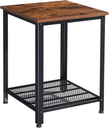 Beistelltisch Industrie-Design, Nachttisch mit 2 Ebenen, Sofatisch 42