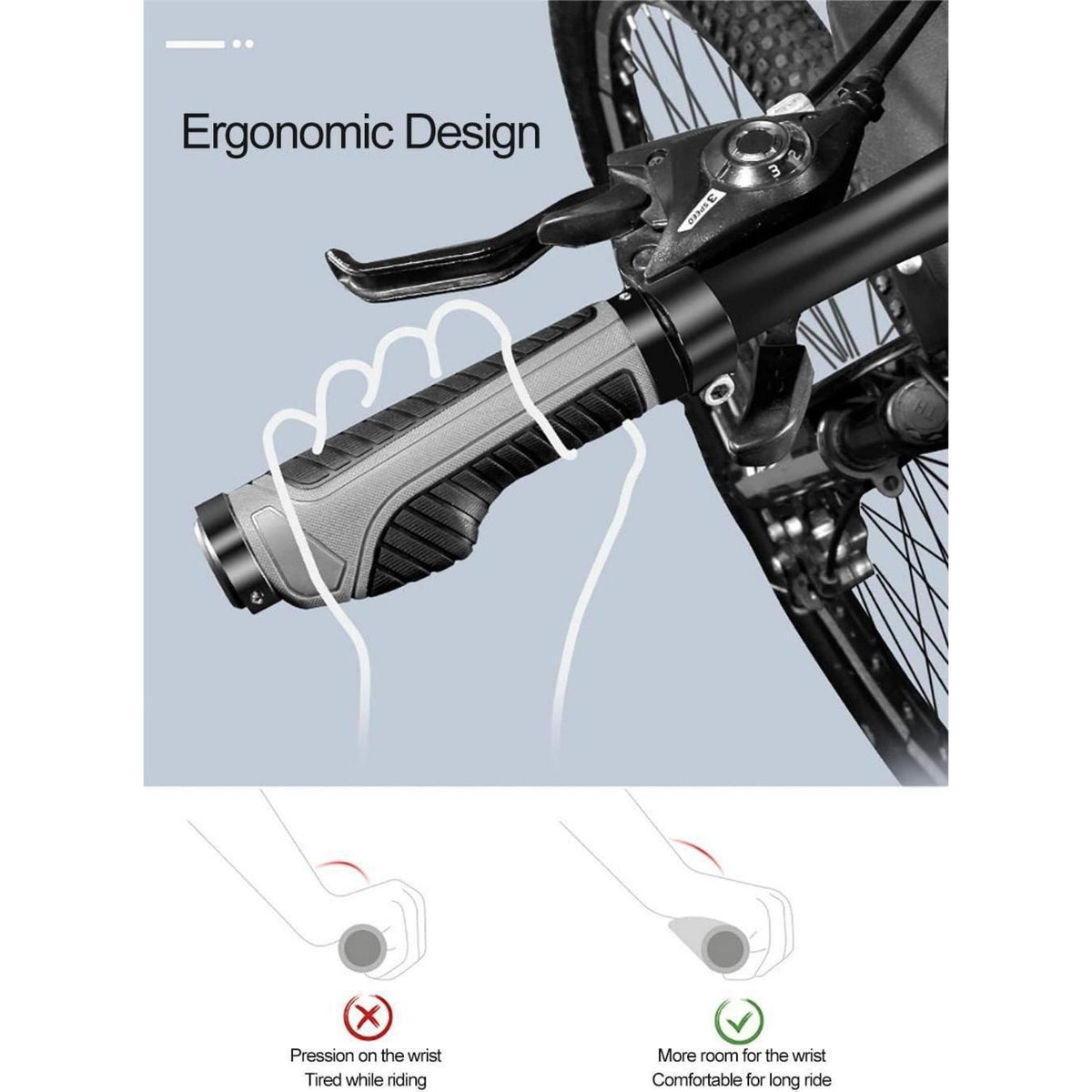 Fahrradgriffe Ergonomisch Rot/Schwarz 130mm