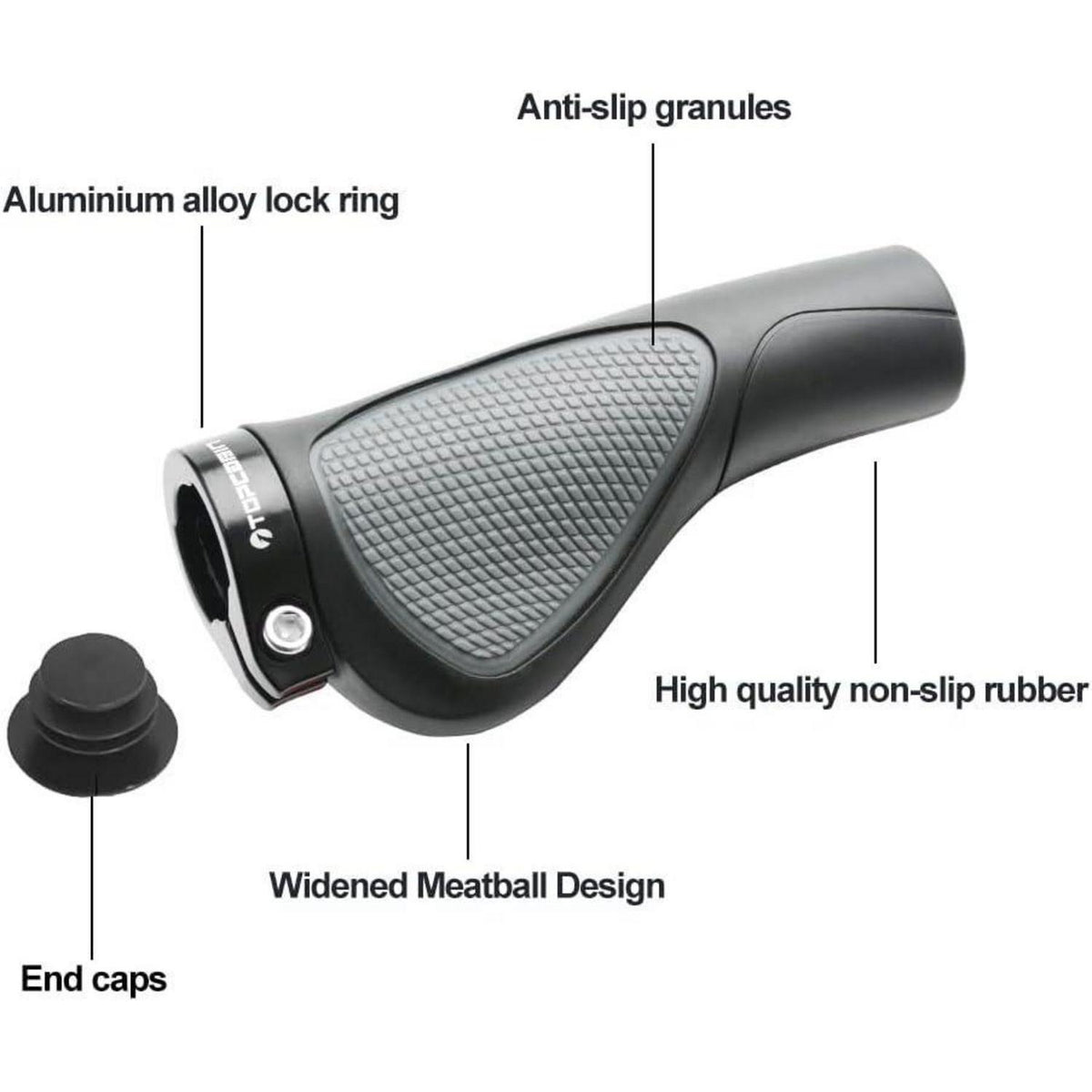 Ergonomische Fahrradgriffe – Schraubgriffe Schwarz/Grau