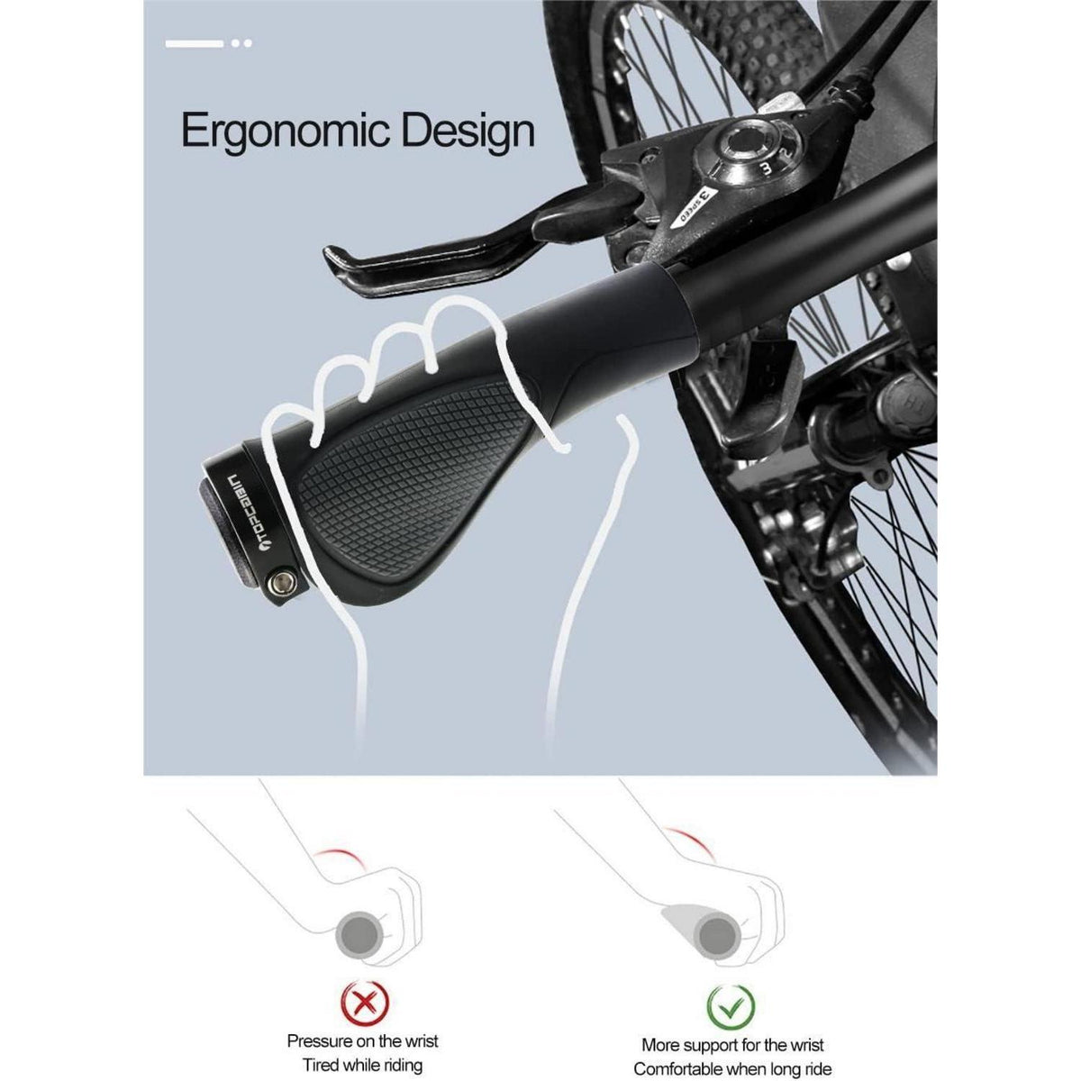 Ergonomische Fahrradgriffe – Schraubgriffe Schwarz/Grau