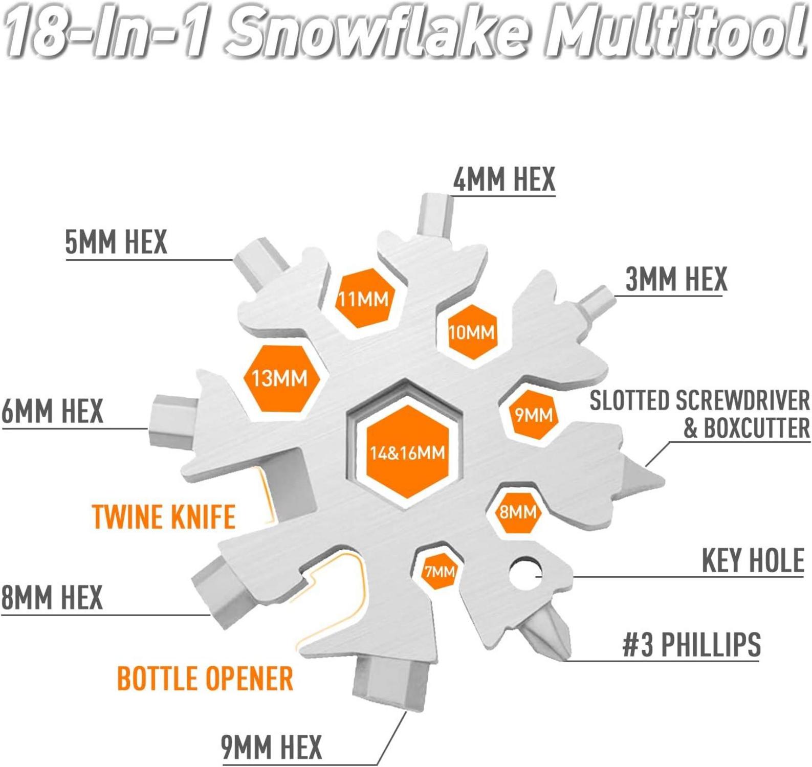 18-in-1 Schneeflocken Multitool Männer Weihnachtsgeschenke