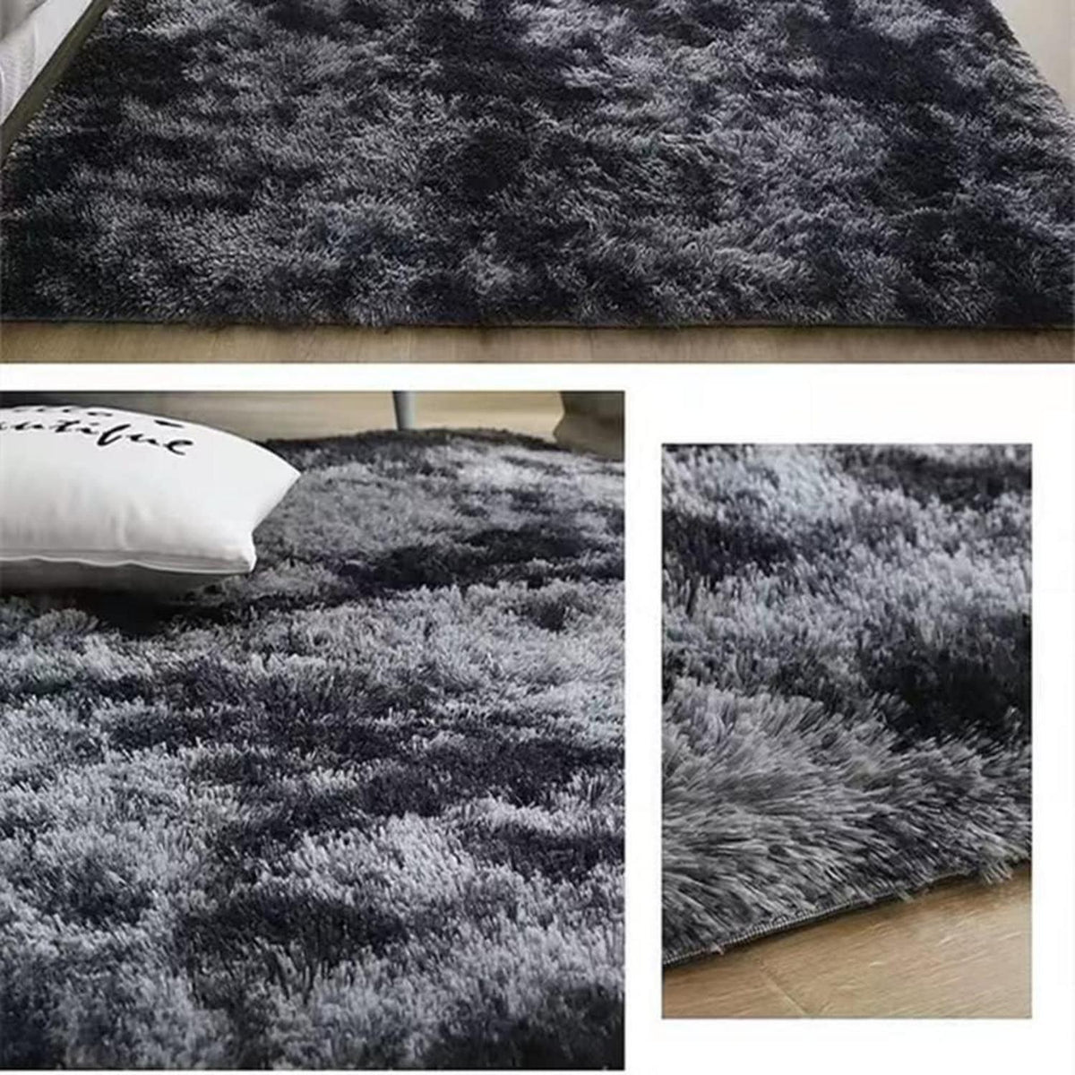 Flauschiger Hochflor Teppich Dunkelgrau 80x160 cm - Modern & Weich
