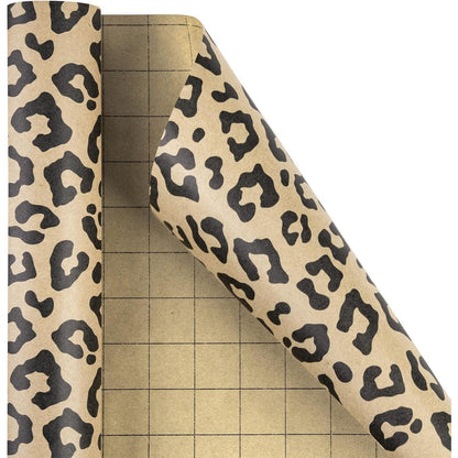 Kraft Geschenkpapier Rolle Leopardenmuster 43x10m