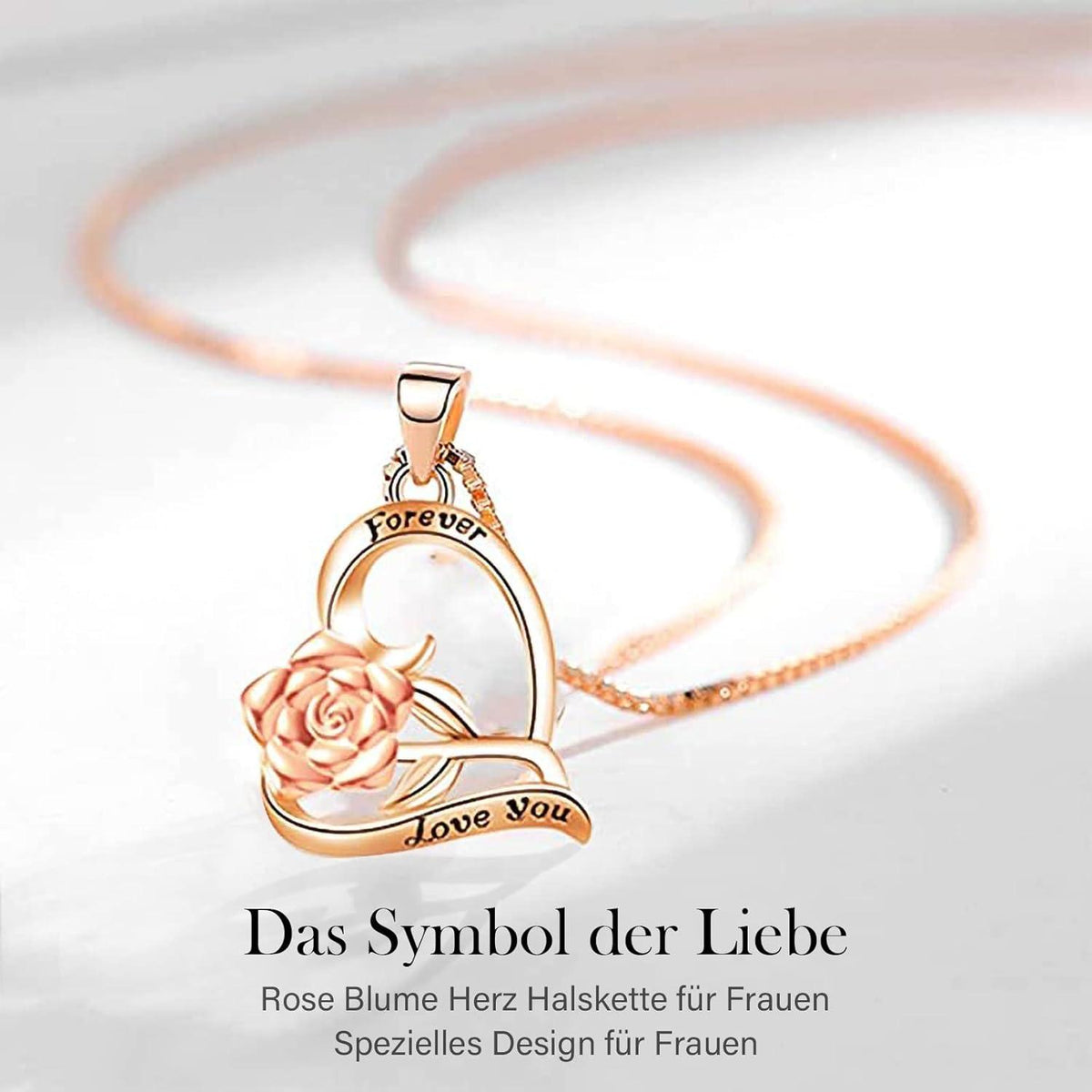 925 Sterling Silber Halskette Damen mit Herzkette in