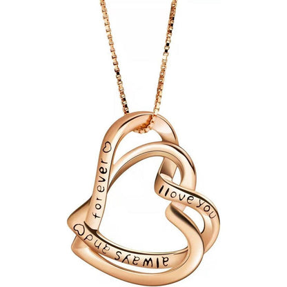 Halskette Damen 925 Sterling Silber Herzanhänger Rosegold