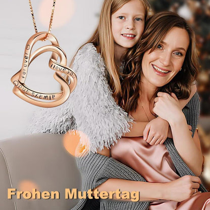 Halskette Damen 925 Sterling Silber Herzanhänger Rosegold