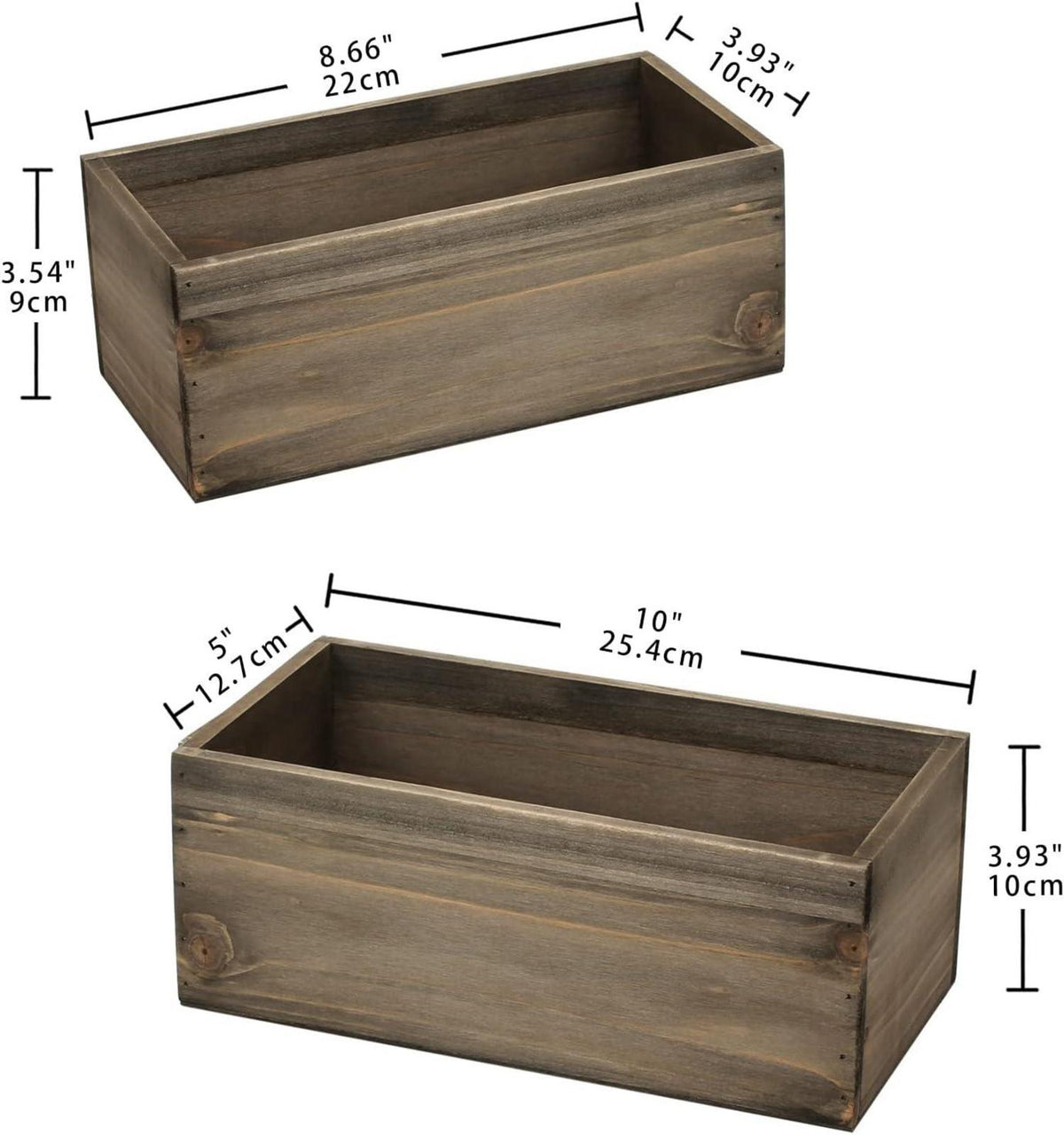 Oairse 2er Set Blumentöpfe aus Echtholz Shabby Vintage Antik