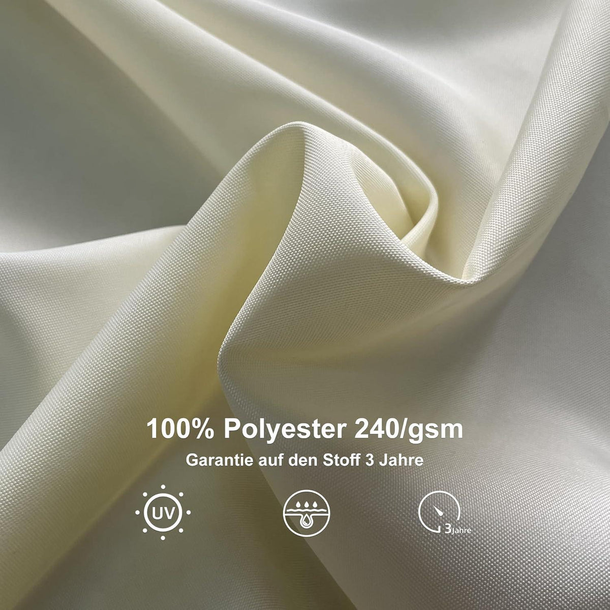 Alu Ampelschirm Doppeldach Gartenschirm 330 x 330 cm Kurbel 360° Cream