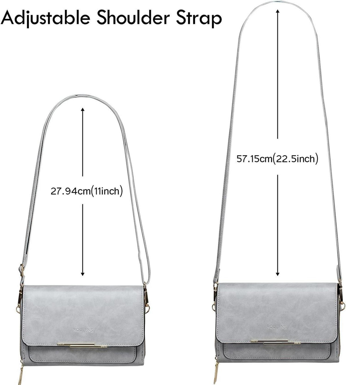 Damen Kleine Umhängetasche Crossbody Handytasche PU Leder Ölwachs Grau