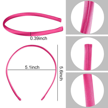 18er Set Satin Stirnbänder in 18 Farben, 1cm breit