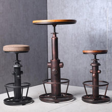Vintage Bistrotisch Kiefernholz Metall 360° drehbar