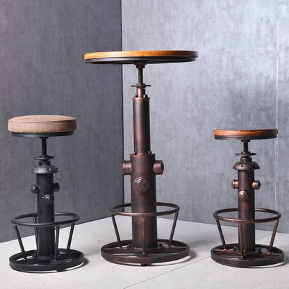 Vintage Bistrotisch Kiefernholz Metall 360° drehbar