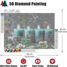Weihnachten 5D Diamond Painting Kerze Vollset, DIY Diamant