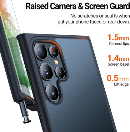 TORRAS Unzerstörbar Samsung Galaxy S22 Ultra Hülle Militärstandard Schwarz
