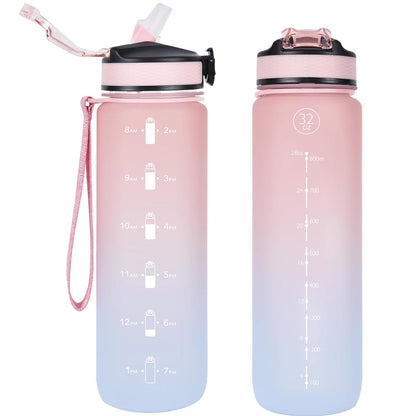 Sport-Wasserflasche mit Strohhalm und